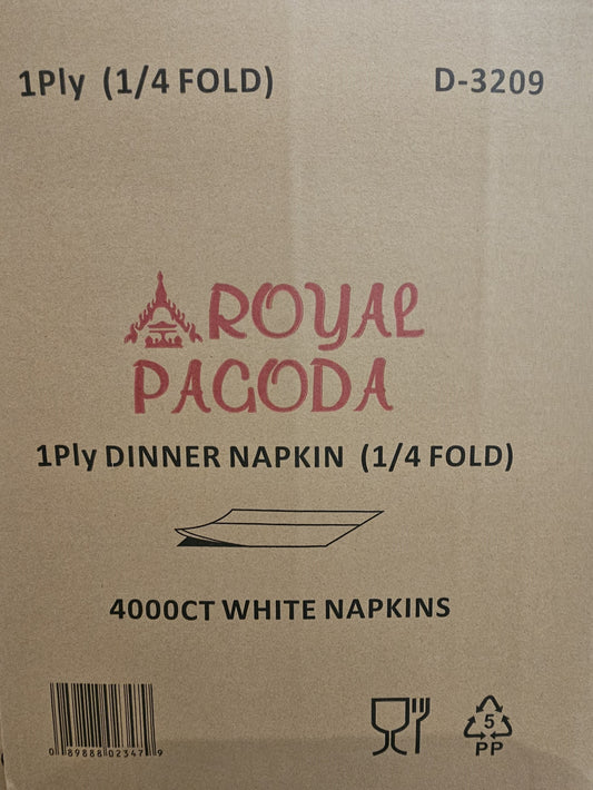 NAPKIN WHITE 1PLY 1/4FOLD - ROYAL PAGODA