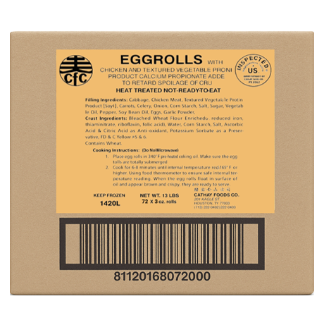 EGG ROLL CHICKEN 3OZ - CATHAY FOODS