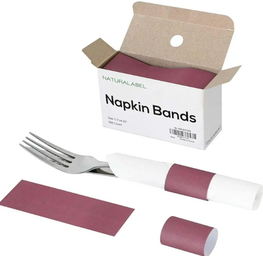 NAPKIN BAND BURGUNDY