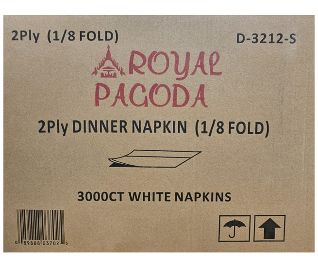 NAPKIN WHITE 2PLY 1/8FOLD - ROYAL PAGODA