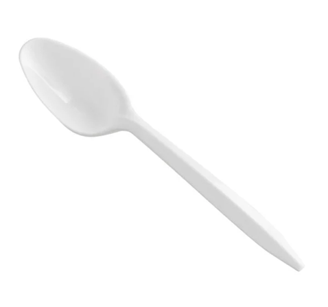 PLASTIC SPOON TEA WHITE - HYTONS