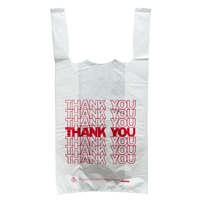 PLASTIC BAG THANK YOU 8X4X16