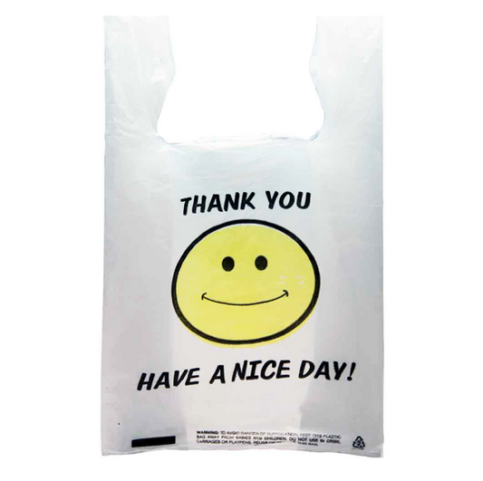 PLASTIC BAG HAPPY FACE 12X7X23