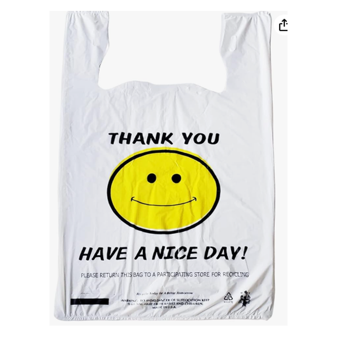 PLASTIC BAG HAPPY FACE 10X7X20