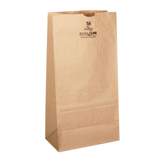 PAPER BAG BROWN 16LB DURO