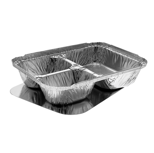 ALUM TRAY 3 COMPARTMENT OBLONG