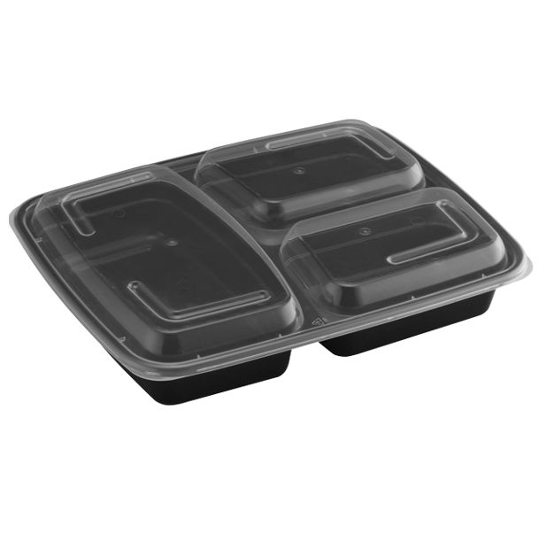 RECT. CONTAINER MICRO 39OZ 3 COMPARTMENTS RP-3039B