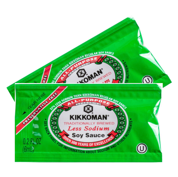 SOY SAUCE PAK LESS SODIUM - KIKKOMAN