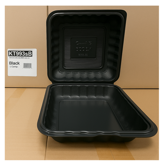 CLAMSHELL 1 COMPARTMENT BLACK 9" KT0993SB