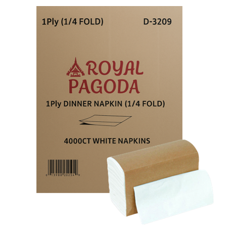 NAPKIN WHITE 1PLY 1/4FOLD - ROYAL PAGODA