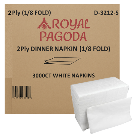 NAPKIN WHITE 2PLY 1/8FOLD - ROYAL PAGODA