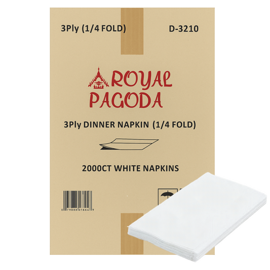 NAPKIN WHITE 3PLY 1/4FOLD - ROYAL PAGODA