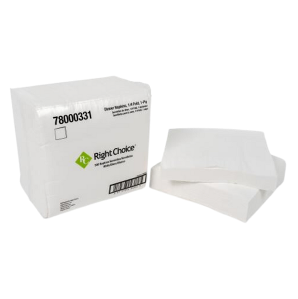 NAPKIN WHITE 1PLY 1/4FOLD - RIGHT CHOICE