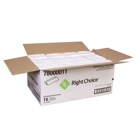 MULTIFOLD PAPER TOWEL WHITE - RIGHT CHOICE