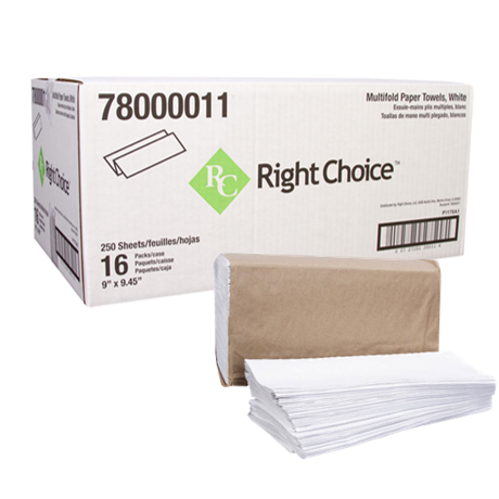 MULTIFOLD PAPER TOWEL WHITE - RIGHT CHOICE