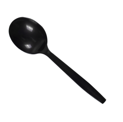 PLASTIC SPOON BLACK - HYTONS