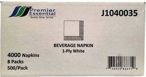 BEVERAGE NAPKIN WHITE - HI-VALUE